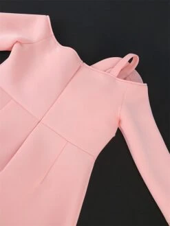 Women's Plus Size Curve Party Dress Bodycon Sheath Dress Plain Midi Dress Long Sleeve Split Off Shoulder Fashion Party Pink Fall Winter XL XXL 3XL 4XL -HAYz Clothing Shop fzuxrf1694165811104