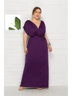 Women's Plus Size Party Dress Solid Color V Neck Short Sleeve Summer Spring Elegant Casual Prom Dress Maxi Long Dress Party Daily Dress 23 Women's Plus Size Party Dress Solid Color V Neck Short Sleeve Summer Spring Elegant Casual Prom Dress Maxi Long Dress Party Daily Dress -HAYz Clothing Shop gatbzf1597046642035