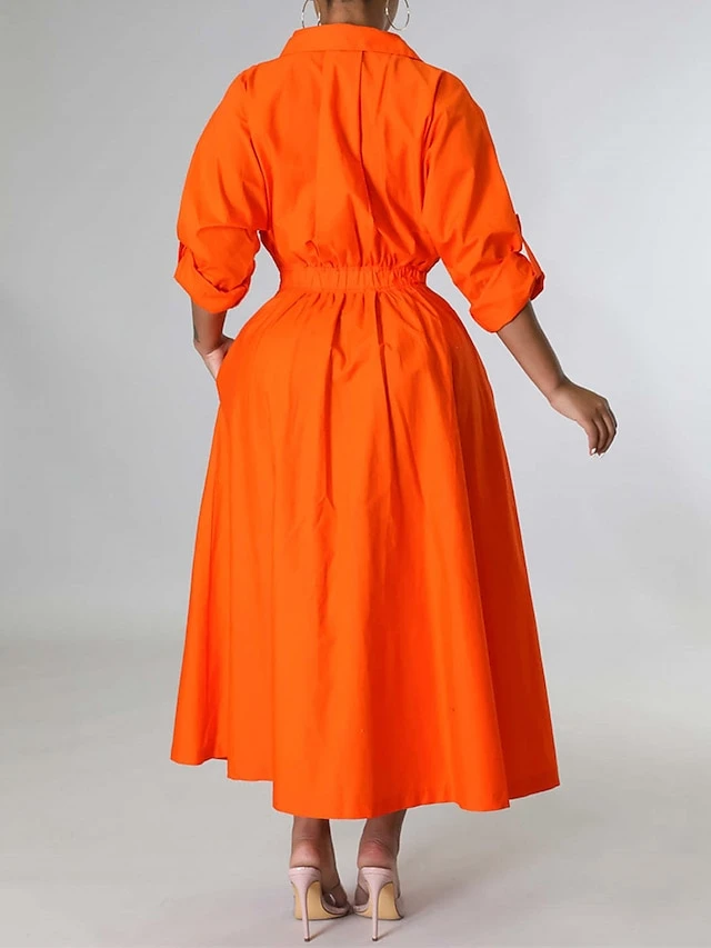 Women's Shirt Dress Casual Dress Swing Dress Maxi Long Dress Outdoor Daily Vacation Cotton And Linen Fashion Casual Shirt Collar Button Rolled Cuff Long Sleeve Spring Fall Winter 2023 Slim Black 17 Women's Shirt Dress Casual Dress Swing Dress Maxi Long Dress Outdoor Daily Vacation Cotton And Linen Fashion Casual Shirt Collar Button Rolled Cuff Long Sleeve Spring Fall Winter 2023 Slim Black - Image 17