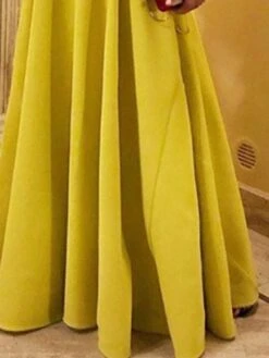 Women's Dress Set Two Piece Dress Swing Dress Long Dress Maxi Dress Yellow Short Sleeve Pure Color Ruffle Spring Summer Crew Neck Party Party 2023 S M L XL -HAYz Clothing Shop ghoger1656643500809