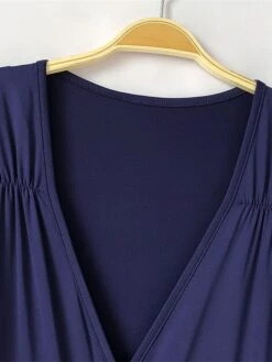 Women's Plus Size Curve Party Dress Swing Dress Formal Dress Plain Long Dress Maxi Dress 3/4 Length Sleeve Ruched Crew Neck Fashion Party Black Wine Fall Winter L XL XXL 3XL -HAYz Clothing Shop glnevf1694151479947