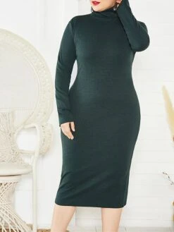 Women's Plus Size Curve Casual Dress Sweater Dress Bodycon Plain Midi Dress Long Sleeve Turtleneck Fashion Daily Black Wine Fall Winter XL XXL 3XL 4XL 5XL 32 Women's Plus Size Curve Casual Dress Sweater Dress Bodycon Plain Midi Dress Long Sleeve Turtleneck Fashion Daily Black Wine Fall Winter XL XXL 3XL 4XL 5XL -HAYz Clothing Shop glxbhm1694151470181