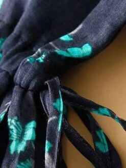 Women's Casual Dress Cotton Linen Dress A Line Dress Midi Dress Linen / Cotton Blend Basic Classic Outdoor Daily Vacation Split Neck Button Pocket 3/4 Length Sleeve Spring Fall Autumn 2023 Loose Fit -HAYz Clothing Shop glykgd1693967796477