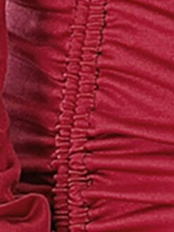 Women‘s Plus Size Curve Work Dress Sheath Dress Semi Formal Dress Fashion Mini Dress Ruched Drawstring Crew Neck Long Sleeve Plain Regular Fit Wine Purple Orange Spring Fall XL XXL 3XL 4XL 5XL -HAYz Clothing Shop gmjzhd1691402322367