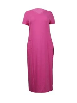 Women‘s Plus Size Curve Casual Dress White Dress Solid Color Midi Dress Short Sleeve Ruched Pocket V Neck Fashion Daily Black White Summer Spring XL XXL 3XL 4XL -HAYz Clothing Shop gnvitl1681872909604