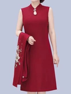 Women's Two Piece Dress Set Print Dress Outdoor Vacation Casual Print Midi Dress Stand Collar Long Sleeve Floral Loose Fit Pink Wine Blue Fall Winter XL XXL XXXL 4XL 5XL -HAYz Clothing Shop gsatvu1676524729617