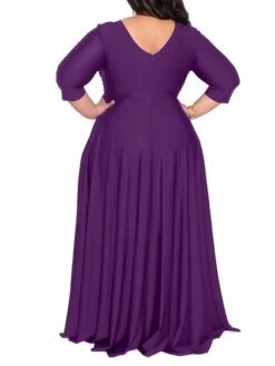 Women‘s Plus Size Curve Party Dress Pure Color V Neck 3/4 Length Sleeve Fall Spring Elegant Maxi Long Dress Party Evening Party Dress 20 Women‘s Plus Size Curve Party Dress Pure Color V Neck 3/4 Length Sleeve Fall Spring Elegant Maxi Long Dress Party Evening Party Dress -HAYz Clothing Shop gunfnc1672020374067