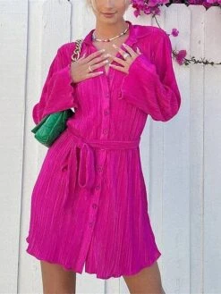 Women's Shirt Dress Casual Dress Mini Dress Outdoor Daily Vacation Polyester Fashion Modern Shirt Collar Lace Up Button Long Sleeve Spring Fall 2023 Loose Fit ArmyGreen Black Dark Pink Floral Pure 35 Women's Shirt Dress Casual Dress Mini Dress Outdoor Daily Vacation Polyester Fashion Modern Shirt Collar Lace Up Button Long Sleeve Spring Fall 2023 Loose Fit ArmyGreen Black Dark Pink Floral Pure -HAYz Clothing Shop gvcuse1693226799804