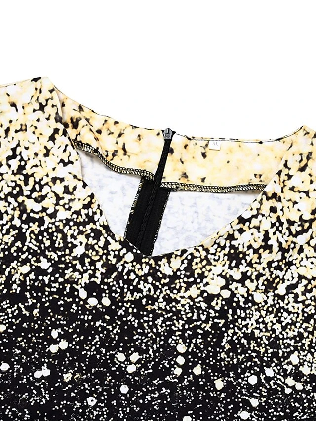 Women‘s Plus Size Curve Casual Dress Swing Dress Gradient V Neck Layered 3/4 Length Sleeve Spring Fall Dress Stylish Casual Midi Dress Date 2 Women‘s Plus Size Curve Casual Dress Swing Dress Gradient V Neck Layered 3/4 Length Sleeve Spring Fall Dress Stylish Casual Midi Dress Date - Image 2