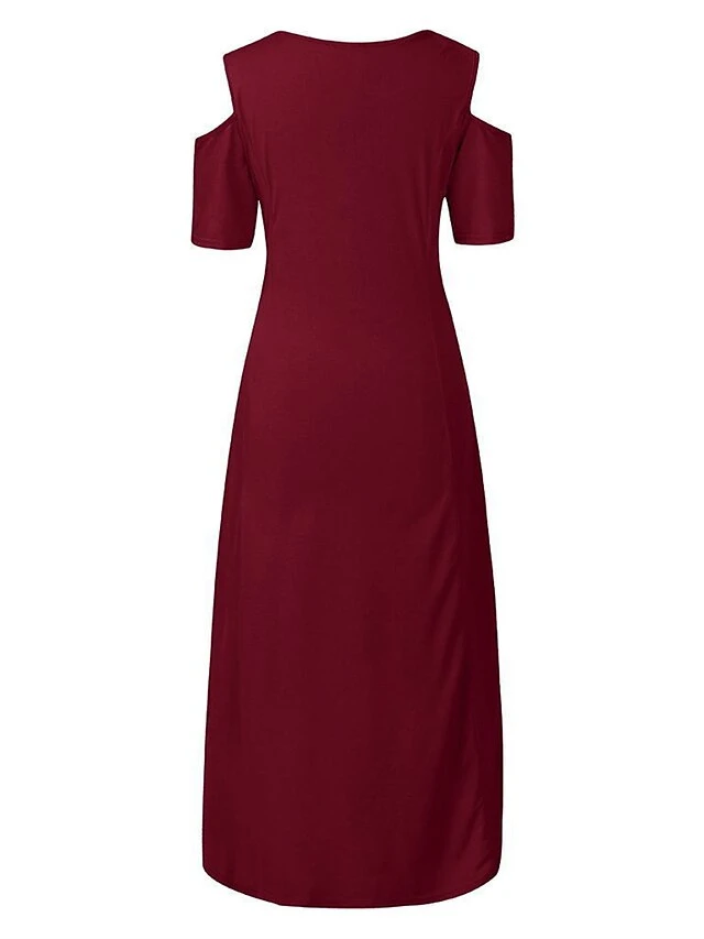 Women‘s Plus Size Curve Casual Dress Semi Formal Dress Solid Color Long Dress Maxi Dress Short Sleeve Hollow Out Plus High Low Crew Neck Fashion Daily Black Wine Summer Spring XL XXL 3XL 4XL 5XL 7 Women‘s Plus Size Curve Casual Dress Semi Formal Dress Solid Color Long Dress Maxi Dress Short Sleeve Hollow Out Plus High Low Crew Neck Fashion Daily Black Wine Summer Spring XL XXL 3XL 4XL 5XL - Image 7