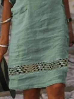 Women's Casual Dress Cotton Linen Dress Shift Dress Midi Dress Cotton Blend Fashion Modern Outdoor Daily Vacation V Neck Lace Up Hollow Out Half Sleeve Summer Spring Fall 2023 Regular Fit Red Blue 5 Women's Casual Dress Cotton Linen Dress Shift Dress Midi Dress Cotton Blend Fashion Modern Outdoor Daily Vacation V Neck Lace Up Hollow Out Half Sleeve Summer Spring Fall 2023 Regular Fit Red Blue -HAYz Clothing Shop gybkag1678949947673