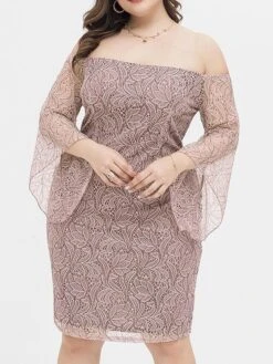 Women's Plus Size Party Dress Lace Dress Cocktail Dress Midi Dress Pink Long Sleeve Pure Color Lace Spring Fall Winter Off Shoulder Fashion Birthday Wedding Guest Vacation 2023 XL XXL 3XL 4XL 13 Women's Plus Size Party Dress Lace Dress Cocktail Dress Midi Dress Pink Long Sleeve Pure Color Lace Spring Fall Winter Off Shoulder Fashion Birthday Wedding Guest Vacation 2023 XL XXL 3XL 4XL -HAYz Clothing Shop gyvlry1693535465790