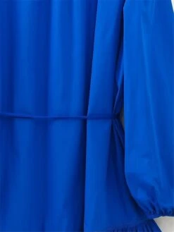 Women's Shirt Dress Casual Dress Mini Dress Outdoor Daily Polyester Basic Classic Stand Collar Ruffle Button Long Sleeve Fall Winter 2023 Loose Fit Blue Pure Color XS S M L -HAYz Clothing Shop hadwlo1695367376357