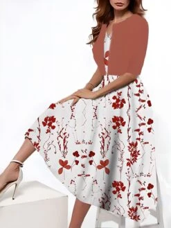 Women's Two Piece Dress Set Casual Dress Tank Dress Outdoor Daily Fashion Streetwear Pocket Print Midi Dress V Neck 3/4 Length Sleeve Floral Regular Fit Yellow Red Royal Blue Summer Spring S M L XL 9 Women's Two Piece Dress Set Casual Dress Tank Dress Outdoor Daily Fashion Streetwear Pocket Print Midi Dress V Neck 3/4 Length Sleeve Floral Regular Fit Yellow Red Royal Blue Summer Spring S M L XL -HAYz Clothing Shop hbomvo1690545412756