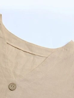 Women's Casual Dress Cotton Linen Dress Mini Dress Linen / Cotton Blend Basic Classic Outdoor Daily Vacation Split Neck Ruffle Button Long Sleeve Fall Winter Autumn 2023 Loose Fit Apricot Plain S M L -HAYz Clothing Shop hcmkuo1695014840674