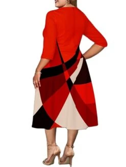 Women‘s Plus Size Curve Work Dress A Line Dress Stripe Midi Dress 3/4 Length Sleeve Print Crew Neck Elegant Office Red Fall Spring XL XXL 3XL 4XL 5XL 11 Women‘s Plus Size Curve Work Dress A Line Dress Stripe Midi Dress 3/4 Length Sleeve Print Crew Neck Elegant Office Red Fall Spring XL XXL 3XL 4XL 5XL -HAYz Clothing Shop hcvsgu1673001008589