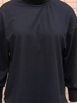 Women's Two Piece Dress Set Casual Dress Skirt Set Outdoor Daily Fashion Streetwear Split Ribbed Midi Dress Turtleneck Long Sleeve Plain Loose Fit Black Brown Beige Fall Winter S M L XL -HAYz Clothing Shop hfcupk1694596424183