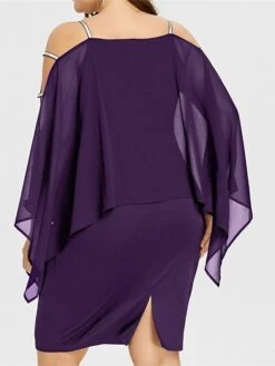 Women‘s Plus Size Curve Holiday Dress Solid Color Off Shoulder Long Sleeve Fall Spring Short Mini Dress Holiday Going Out Dress -HAYz Clothing Shop hpjxaf1653647611216