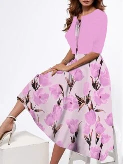 Women's Two Piece Dress Set Casual Dress Tank Dress Outdoor Daily Fashion Streetwear Print Midi Dress Strap Half Sleeve Floral Loose Fit Pink Dark Pink Peach Summer Spring S M L XL XXL 11 Women's Two Piece Dress Set Casual Dress Tank Dress Outdoor Daily Fashion Streetwear Print Midi Dress Strap Half Sleeve Floral Loose Fit Pink Dark Pink Peach Summer Spring S M L XL XXL -HAYz Clothing Shop hqfuis1687319836141