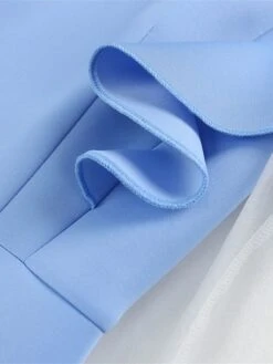 Women's Plus Size Curve Party Dress Work Dress Bodycon Plain Midi Dress Long Sleeve Ruffle Mesh Crew Neck Fashion Party Sky Blue Fall Winter XL XXL 3XL 4XL -HAYz Clothing Shop hseqty1694425967116