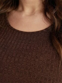 Women's Plus Size Curve Sweater Dress Winter Dress Casual Dress Plain Midi Dress Long Sleeve Ruffle Pocket Crew Neck Fashion Outdoor Coffee Fall Winter L XL 2XL 3XL 4XL -HAYz Clothing Shop htfimh1697164797052