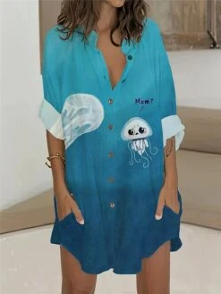 Women's Shirt Dress Casual Dress Shift Dress Mini Dress Outdoor Daily Vacation Polyester Fashion Casual Stand Collar Button Pocket Long Sleeve Summer Spring Fall 2023 Regular Fit Black Navy Blue -HAYz Clothing Shop htxuvb1693386338726