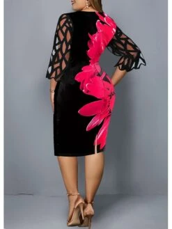 Women‘s Plus Size Curve Party Dress Print Crew Neck 3/4 Length Sleeve Spring Fall Work Casual Prom Dress Midi Dress Casual Daily Dress 8 Women‘s Plus Size Curve Party Dress Print Crew Neck 3/4 Length Sleeve Spring Fall Work Casual Prom Dress Midi Dress Casual Daily Dress -HAYz Clothing Shop hvoiiz1629179138618