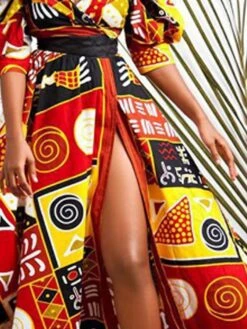 Women‘s Plus Size Curve Easter Dress Polka Dot Off Shoulder Party Dress Half Sleeve Spring Fall Prom Dress Maxi Dress Party Dress -HAYz Clothing Shop hwvgqn1675757090797