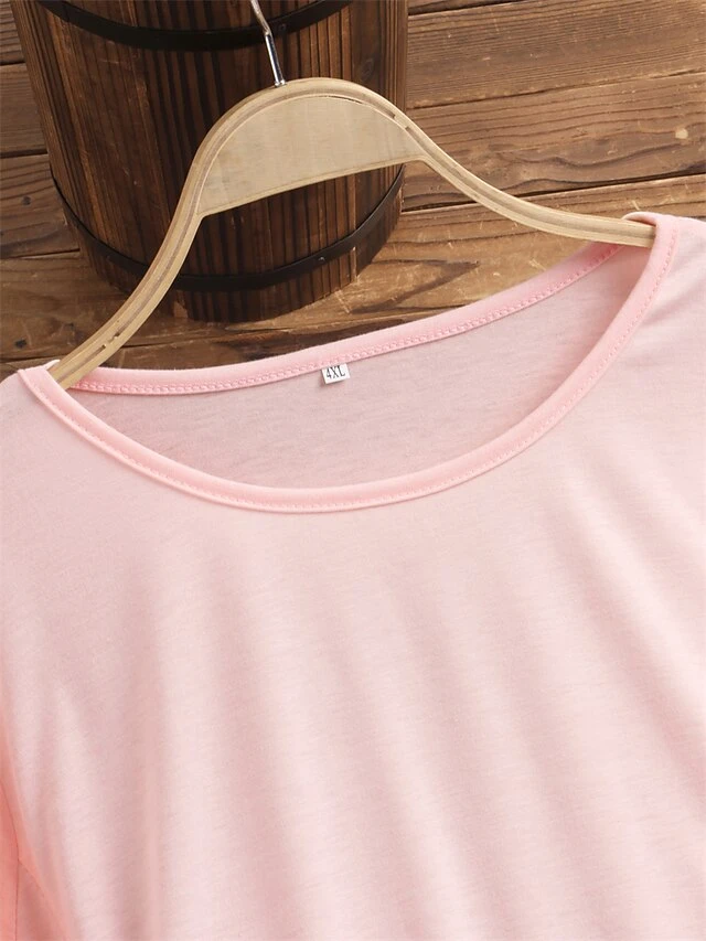 Women‘s Plus Size Curve T Shirt Dress Tee Dress Plain Crew Neck Long Sleeve Fall Winter Hot Knee Length Dress Casual Daily Dress 7 Women‘s Plus Size Curve T Shirt Dress Tee Dress Plain Crew Neck Long Sleeve Fall Winter Hot Knee Length Dress Casual Daily Dress - Image 7