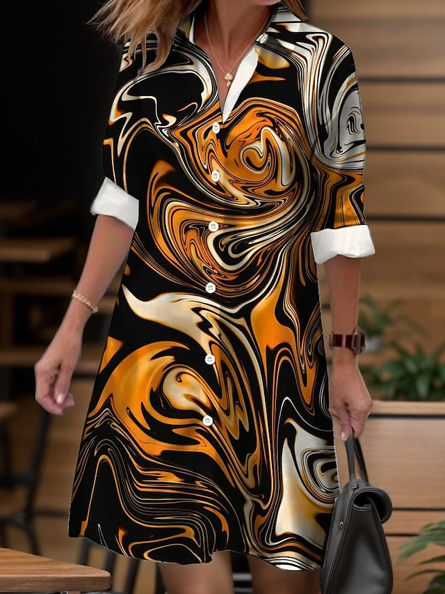 Women's Shirt Dress Casual Dress Midi Dress Outdoor Daily Date Polyester Fashion Modern Shirt Collar Button Pocket Long Sleeve Fall Winter 2023 Loose Fit Navy Blue Blue Purple Ombre S M L XL 2XL 5 Women's Shirt Dress Casual Dress Midi Dress Outdoor Daily Date Polyester Fashion Modern Shirt Collar Button Pocket Long Sleeve Fall Winter 2023 Loose Fit Navy Blue Blue Purple Ombre S M L XL 2XL - Image 5