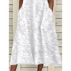 Women's Cotton Linen Dress Casual Dress Midi Dress Cotton Casual Mature Outdoor Daily Vacation V Neck Ruched Pocket Half Sleeve Summer Spring Fall 2023 Loose Fit White Blue Green Plain S M L XL 2XL -HAYz Clothing Shop hyrpkx1690278958142