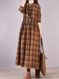 Women's Casual Dress Cotton Linen Dress Plaid Dress Midi Dress Linen / Cotton Blend Fashion Basic Outdoor Daily Holiday Stand Collar Pocket Print Long Sleeve Fall Winter Autumn 2023 Loose Fit Yellow 19 Women's Casual Dress Cotton Linen Dress Plaid Dress Midi Dress Linen / Cotton Blend Fashion Basic Outdoor Daily Holiday Stand Collar Pocket Print Long Sleeve Fall Winter Autumn 2023 Loose Fit Yellow -HAYz Clothing Shop ibwmgw1693553157262