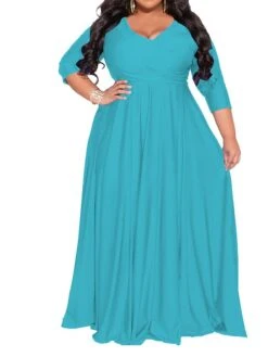 Women‘s Plus Size Curve Party Dress Pure Color V Neck 3/4 Length Sleeve Fall Spring Elegant Maxi Long Dress Party Evening Party Dress 28 Women‘s Plus Size Curve Party Dress Pure Color V Neck 3/4 Length Sleeve Fall Spring Elegant Maxi Long Dress Party Evening Party Dress -HAYz Clothing Shop ieztiw1672020376276