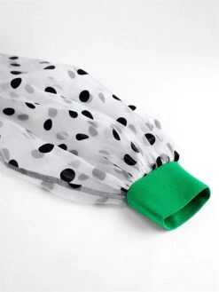 Women's Plus Size Curve Party Dress Work Dress A Line Dress Polka Dot Midi Dress Long Sleeve Mesh Cut Out Crew Neck Fashion Party Green Fall Winter XL XXL 3XL 4XL -HAYz Clothing Shop iiivlk1694425977388