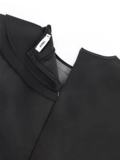 Women‘s Plus Size Curve Party Dress Cocktail Dress Wedding Guest Dress Midi Dress Black Long Sleeve Pure Color Ruffle Spring Fall Winter Crew Neck Fashion Wedding Guest Vacation Summer Dress 2023 -HAYz Clothing Shop ikdsge1691402303315