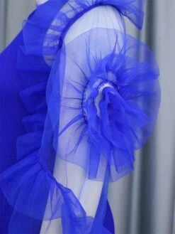 Women's Plus Size Curve Party Dress Formal Dress A Line Dress Plain Midi Dress Long Sleeve Pleated Ruffle Crew Neck Fashion Party Blue Fall Winter XL XXL 3XL 4XL -HAYz Clothing Shop imigki1694425981938