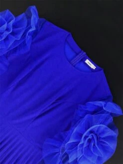 Women's Plus Size Curve Party Dress Formal Dress A Line Dress Plain Midi Dress Long Sleeve Pleated Ruffle Crew Neck Fashion Party Blue Fall Winter XL XXL 3XL 4XL -HAYz Clothing Shop immgbt1694425985797