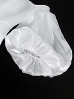 Women‘s Plus Size Curve Prom Dress Party Dress Satin Dress Long Dress Maxi Dress White 3/4 Length Sleeve Pure Color Backless Summer Spring Fall Off Shoulder Fashion Evening Party Wedding Guest -HAYz Clothing Shop innhbi1690523373451