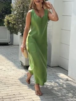 Women's Casual Dress Cotton Linen Dress A Line Dress Maxi Long Dress Linen / Cotton Blend Fashion Basic Outdoor Daily Vacation U Neck Ruched Sleeveless Summer Spring Fall 2023 Loose Fit Light Green 10 Women's Casual Dress Cotton Linen Dress A Line Dress Maxi Long Dress Linen / Cotton Blend Fashion Basic Outdoor Daily Vacation U Neck Ruched Sleeveless Summer Spring Fall 2023 Loose Fit Light Green -HAYz Clothing Shop inwksz1694052276410