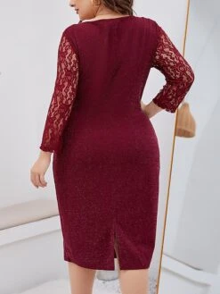Women‘s Plus Size Curve Party Dress Lace Dress Cocktail Dress Midi Dress Wine Long Sleeve Pure Color Lace Spring Fall Winter Crew Neck Fashion Winter Dress Birthday Wedding Guest 2023 10 Women‘s Plus Size Curve Party Dress Lace Dress Cocktail Dress Midi Dress Wine Long Sleeve Pure Color Lace Spring Fall Winter Crew Neck Fashion Winter Dress Birthday Wedding Guest 2023 -HAYz Clothing Shop ipoygs1691999685446