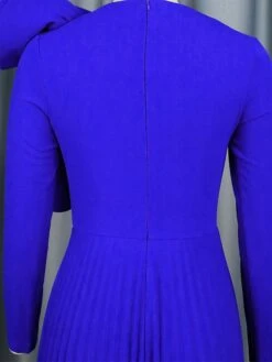 Women's Plus Size Curve Party Dress Work Dress Swing Dress Plain Long Dress Maxi Dress Long Sleeve Pleated Ruffle Crew Neck Fashion Party Blue Fall Winter XL XXL 3XL 4XL -HAYz Clothing Shop isgudb1694425972384