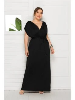 Women's Plus Size Party Dress Solid Color V Neck Short Sleeve Summer Spring Elegant Casual Prom Dress Maxi Long Dress Party Daily Dress 29 Women's Plus Size Party Dress Solid Color V Neck Short Sleeve Summer Spring Elegant Casual Prom Dress Maxi Long Dress Party Daily Dress -HAYz Clothing Shop iskxtw1597046653482
