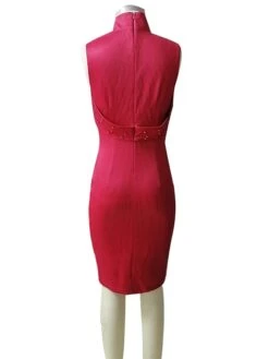 Women‘s Plus Size Curve Party Dress Solid Color Turtleneck Sequins Sleeveless Spring Fall Sequins Prom Dress Maxi Long Dress Party Dress Sheath Dress Split -HAYz Clothing Shop iundco1647514477044