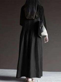 Women's Casual Dress Cotton Dress Swing Dress Maxi Long Dress Cotton Basic Classic Outdoor Daily Vacation V Neck Ruched Long Sleeve Spring Fall Winter 2023 Loose Fit ArmyGreen Black White Plain S M L 18 Women's Casual Dress Cotton Dress Swing Dress Maxi Long Dress Cotton Basic Classic Outdoor Daily Vacation V Neck Ruched Long Sleeve Spring Fall Winter 2023 Loose Fit ArmyGreen Black White Plain S M L -HAYz Clothing Shop iwfkvz1692341098335