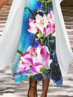 Women's Two Piece Dress Set Casual Dress Chiffon Dress Outdoor Office Fashion Casual Print Midi Dress Crew Neck 3/4 Length Sleeve Floral Loose Fit Blue Green Summer Spring M L XL XXL 3XL 11 Women's Two Piece Dress Set Casual Dress Chiffon Dress Outdoor Office Fashion Casual Print Midi Dress Crew Neck 3/4 Length Sleeve Floral Loose Fit Blue Green Summer Spring M L XL XXL 3XL -HAYz Clothing Shop jbotfq1680257464607