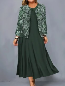 Women's Plus Size Curve Casual Dress Dress Set Two Piece Dress Floral Midi Dress Long Sleeve Print Crew Neck Mature Outdoor Wine Navy Blue Fall Winter L XL XXL 3XL 4XL 7 Women's Plus Size Curve Casual Dress Dress Set Two Piece Dress Floral Midi Dress Long Sleeve Print Crew Neck Mature Outdoor Wine Navy Blue Fall Winter L XL XXL 3XL 4XL -HAYz Clothing Shop jfufve1695103062429