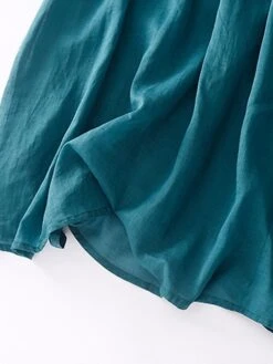 Women's Casual Dress Cotton Linen Dress Midi Dress Linen Basic Classic Outdoor Daily Vacation V Neck Pocket Half Sleeve Fall Autumn 2023 Loose Fit White Navy Blue Purple Plain M L XL 2XL -HAYz Clothing Shop jmzwrx1693202610878