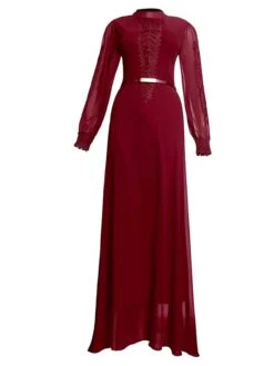 Women‘s Plus Size Curve Party Dress Solid Color Crew Neck Ruched Long Sleeve Winter Fall Elegant Maxi Long Dress Party Cocktail Party Dress -HAYz Clothing Shop jnlueg1640758530971