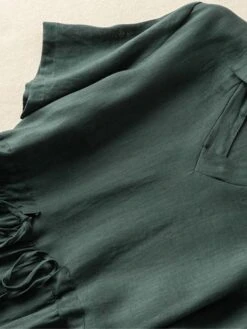 Women's Casual Dress Cotton Linen Dress A Line Dress Midi Dress Cotton Blend Basic Casual Outdoor Vacation Shirt Collar Pocket Short Sleeve Summer Spring 2023 Regular Fit Red Green Gray Plain M L XL -HAYz Clothing Shop jnujoi1682673450654