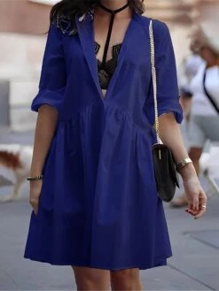 Women's Shirt Dress Casual Dress Mini Dress Outdoor Daily Cotton Basic Classic Shirt Collar Button Long Sleeve Summer Spring Fall 2023 Loose Fit Black White Navy Blue Pure Color S M L XL 2XL 10 Women's Shirt Dress Casual Dress Mini Dress Outdoor Daily Cotton Basic Classic Shirt Collar Button Long Sleeve Summer Spring Fall 2023 Loose Fit Black White Navy Blue Pure Color S M L XL 2XL -HAYz Clothing Shop jpftad1690436500546